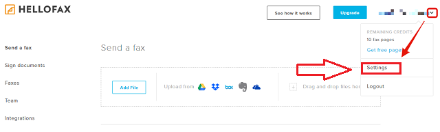 HelloFaxのアカウント削除